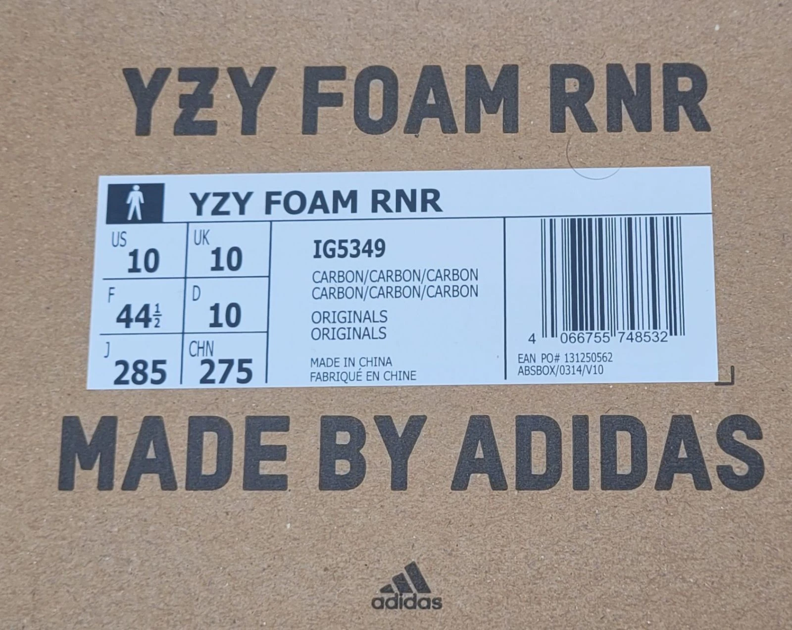 Adidas Tênis Yeezy Foam Runner Carbono Tamanho 44,5/US 10 - Ref IG5349 - Novo & Caixa Original – photo 5